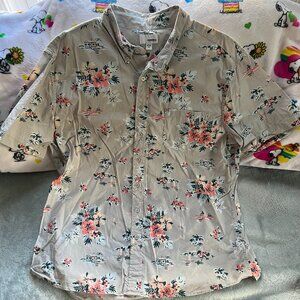 Sonoma Performance Shirt XL Grey/Pink Blue Florals